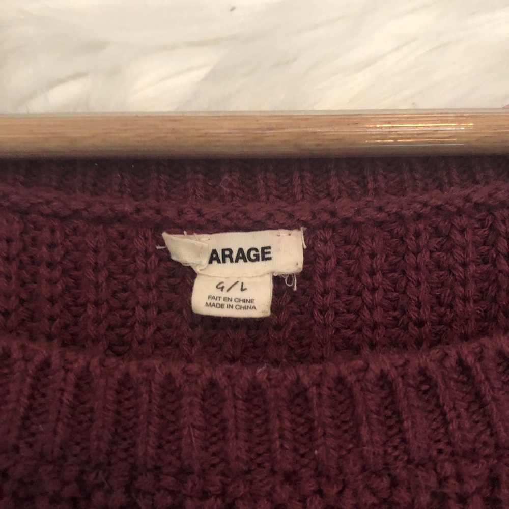 Garage Purple Knit Midi Cropped Sweater - Size L - Picture 6 of 7